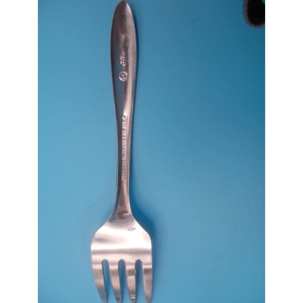 Vintage Souvenir Spoon Red Inlay and HEC Co Stainless Steel Child Fork USA